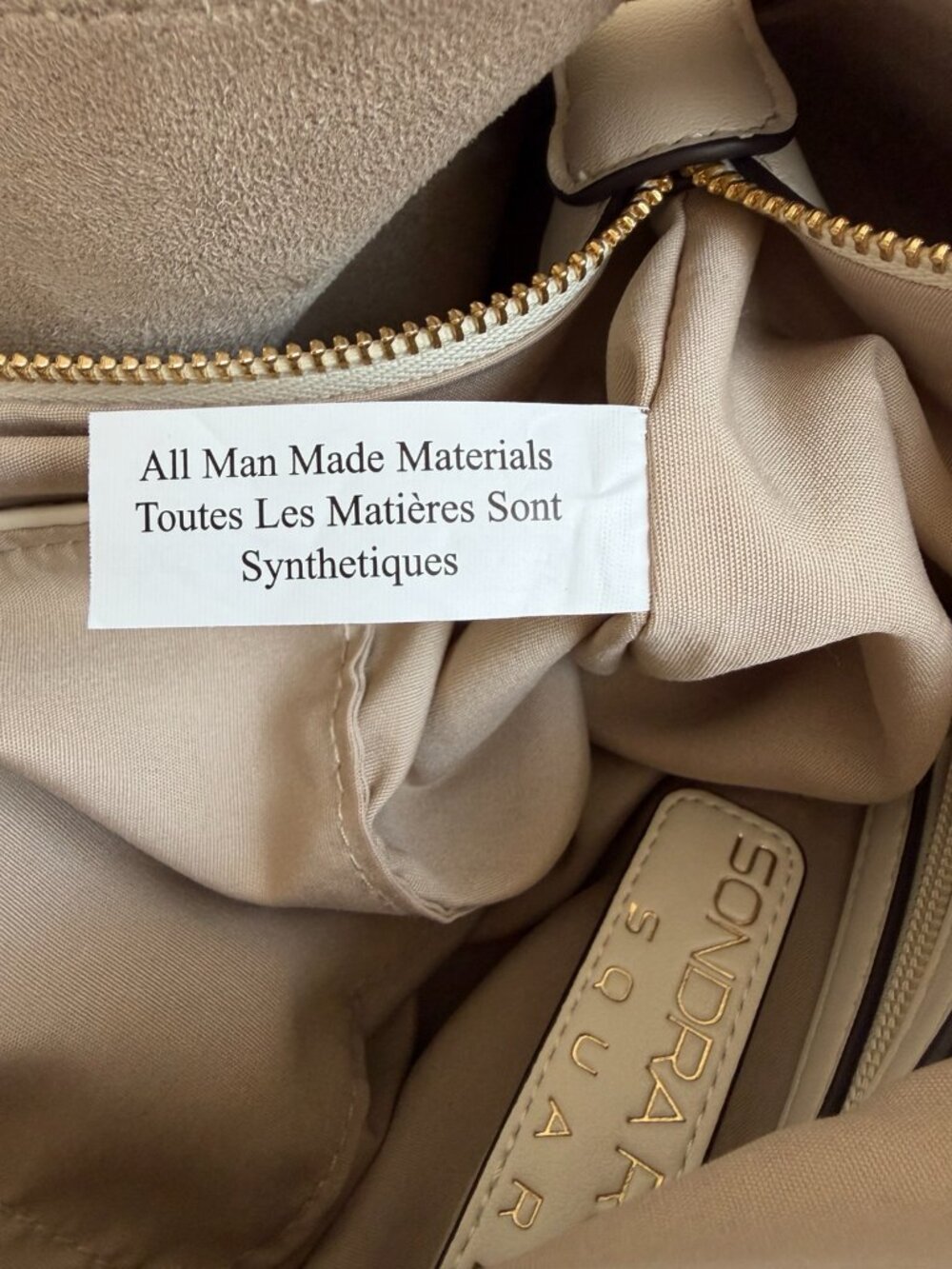 Sondra Roberts oversized tote creamy white luxe gold-tone hardware black trim - Picture 15 of 16